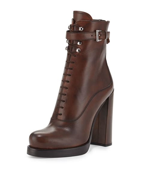 prada lace up ankle boots|Prada women's lace up boots.